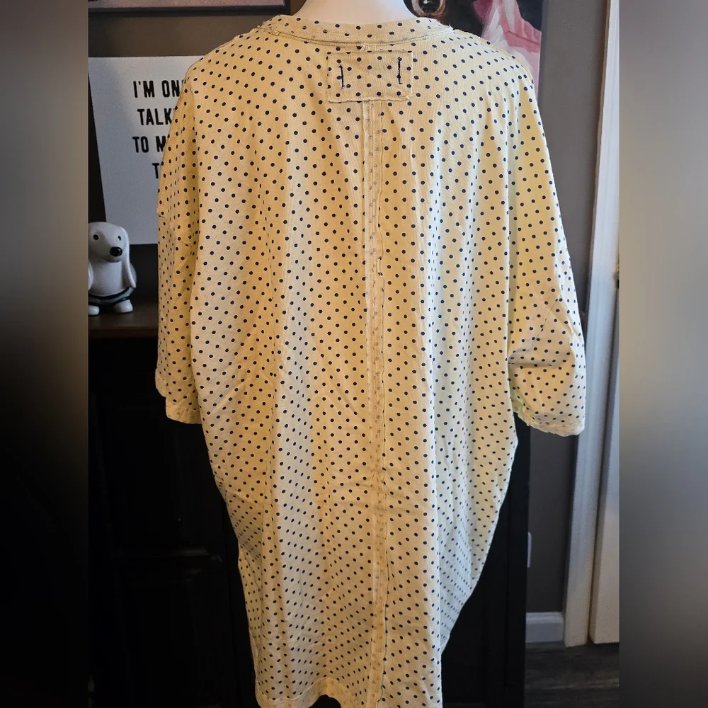 NWT We the Free Polka Dot Short Sleeve Tee - Cream and Black - Picture 6 of 8